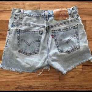 Vintage Levi denim light blue jean shorts